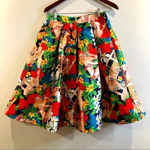 DIVA DOLLY  Sz S Swing Flare Colourful Retro Skirt
